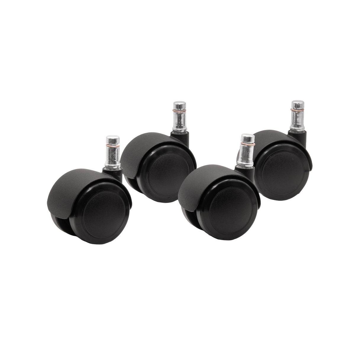 REVERSE BRAKE SAFETY SERIES CASTER, SOFT WHEEL, K-STEM, 4/ST