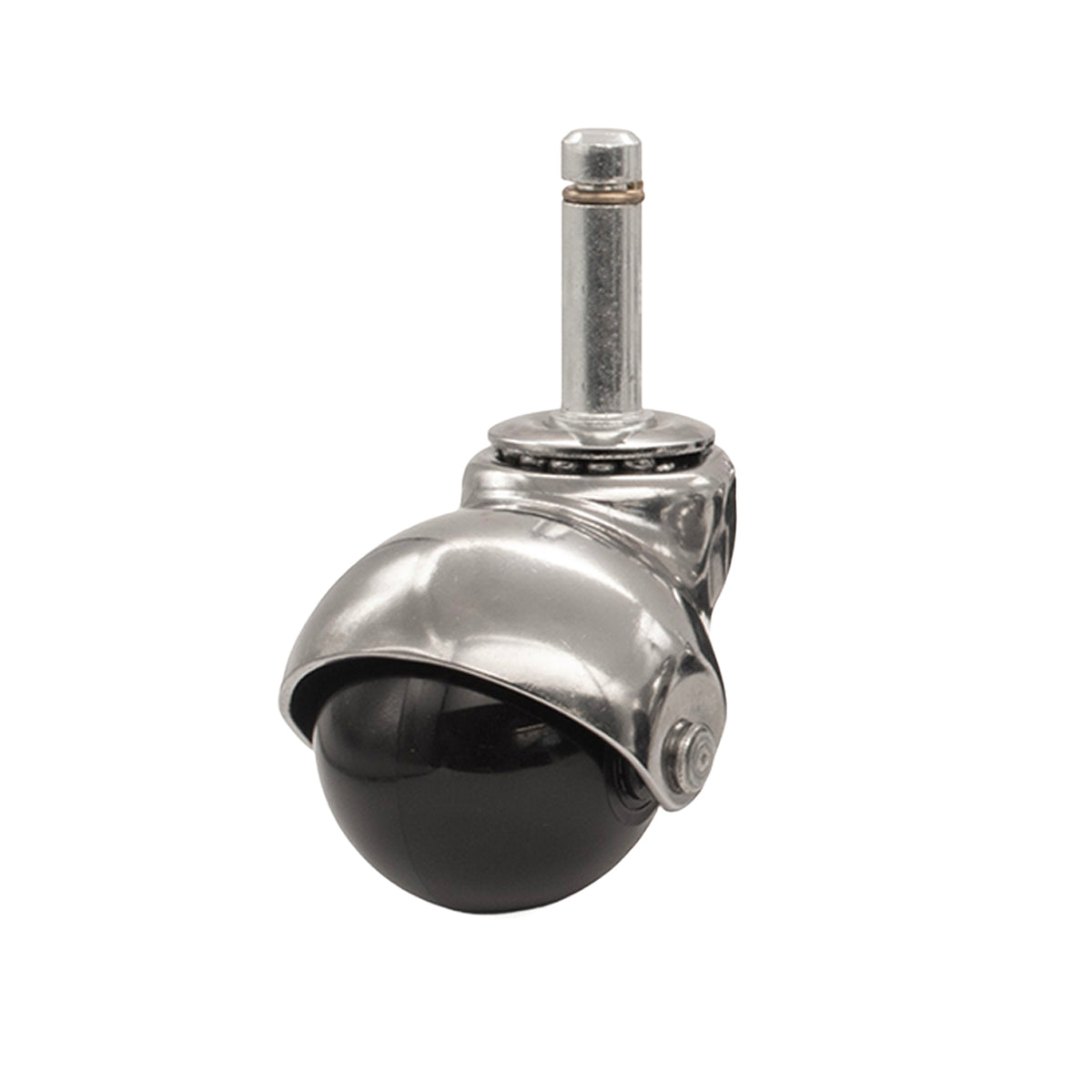 SUPERBALL 2" CASTER, D-STEM, BRT. CHROME, 5/ST