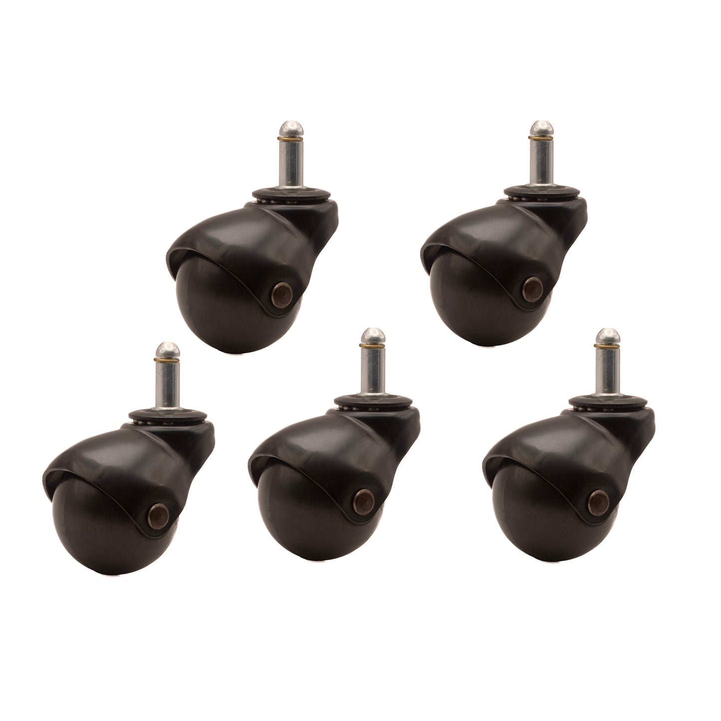 SUPERBALL 2" CASTER, K-STEM, BLK. OXIDE, 5/ST
