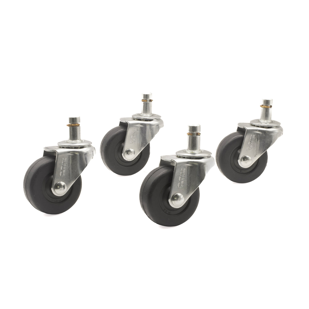 STANDARD, 2"SOFT GREY WHEEL, B-STEM, ZINC, 4/ST