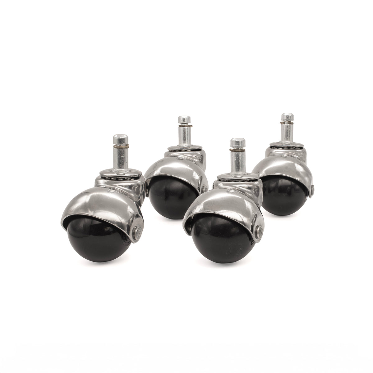 SUPERBALL 2" CASTER, B-STEM, BRT. CHROME, 4/ST