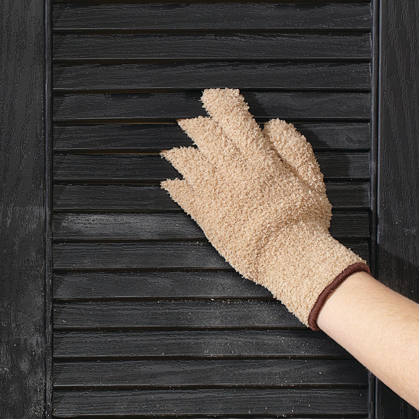 MICROFIBER DUSTING GLOVES, BEIGE, 1/PAIR
