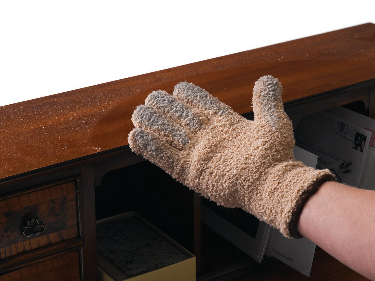 MICROFIBER DUSTING GLOVES, BEIGE, 1/PAIR