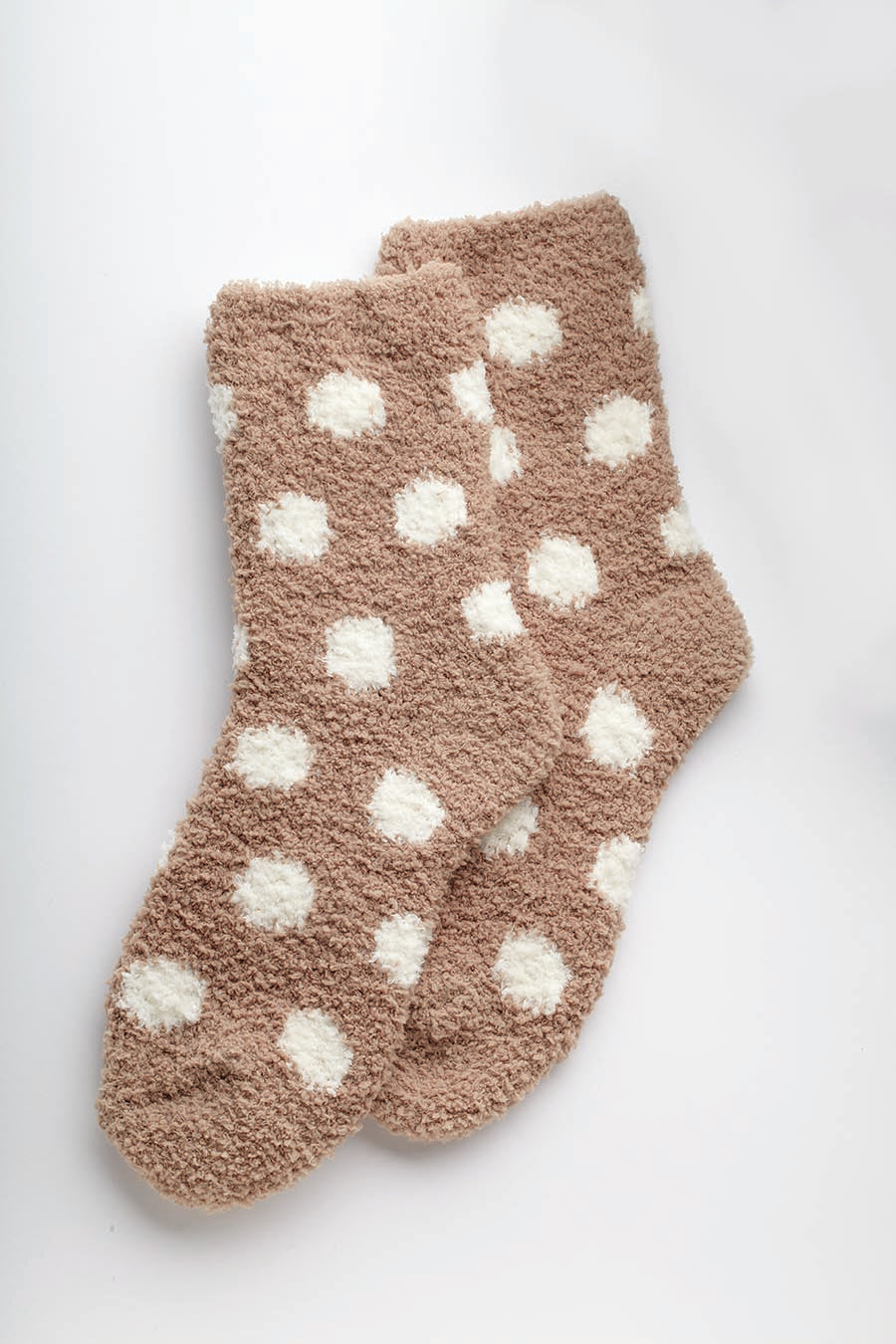 MICROFIBER DUSTING SOCKS, BEIGE W/DOTS, 1/PAIR