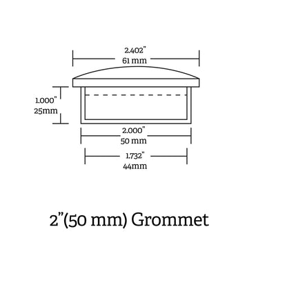 GROMMET, ADJUSTABLE, 50MM, BLACK