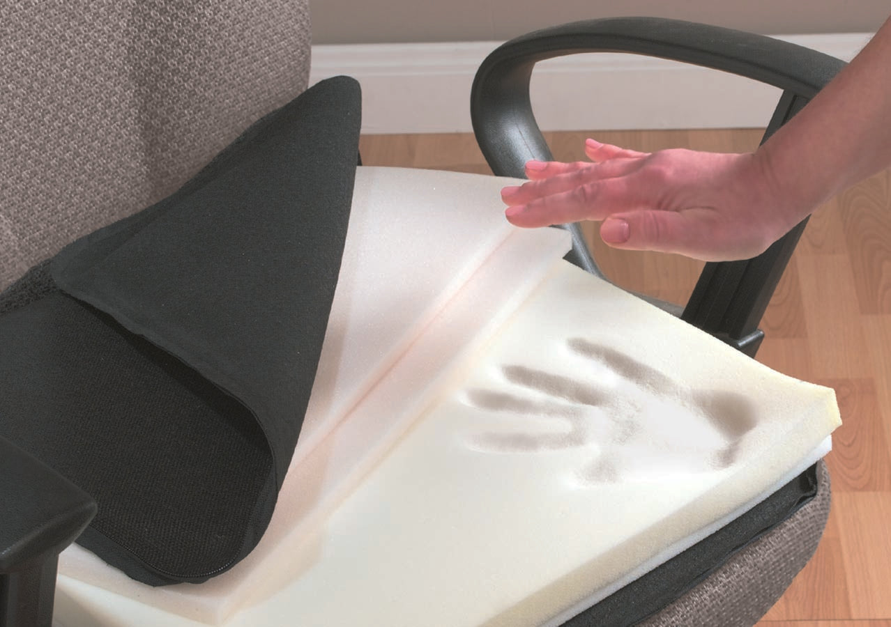 DELUXE MEMORY FOAM SEAT/BACK CUSHION, BLACK, 1/PC