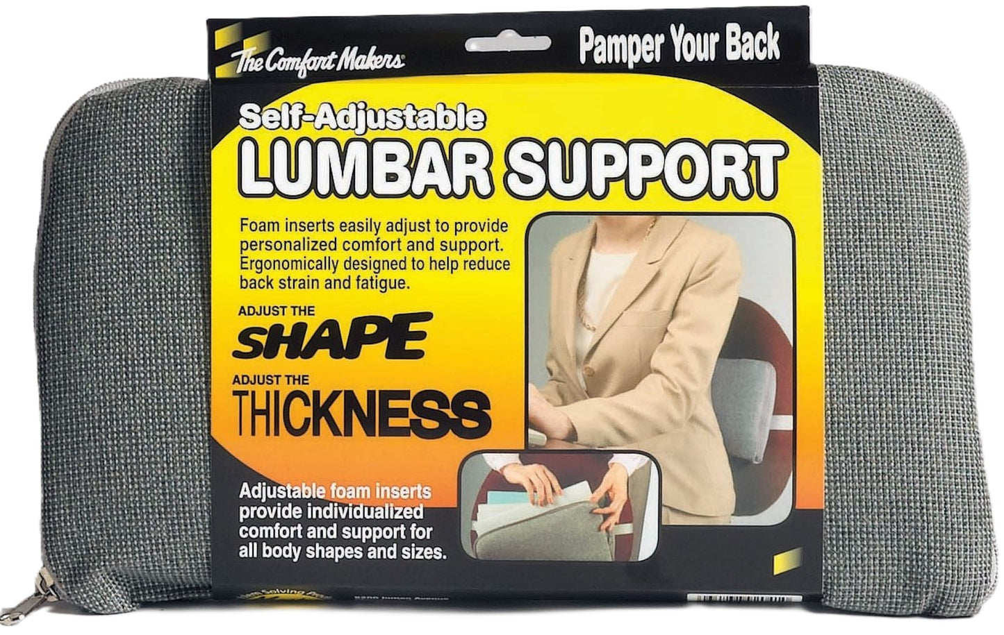 LUMBAR SUPPORT, REGULAR, GREY, 1/PC
