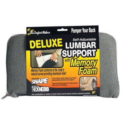 DELUXE MEMORY FOAM LUMBAR SUPPORT, GREY, 1/PC