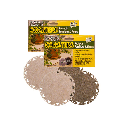 COASTER, REVERSIBLE, 6" DIA. 2/PK