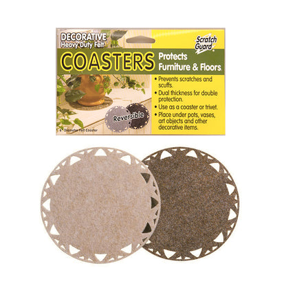 COASTER, REVERSIBLE, 6" DIA. 1/PK