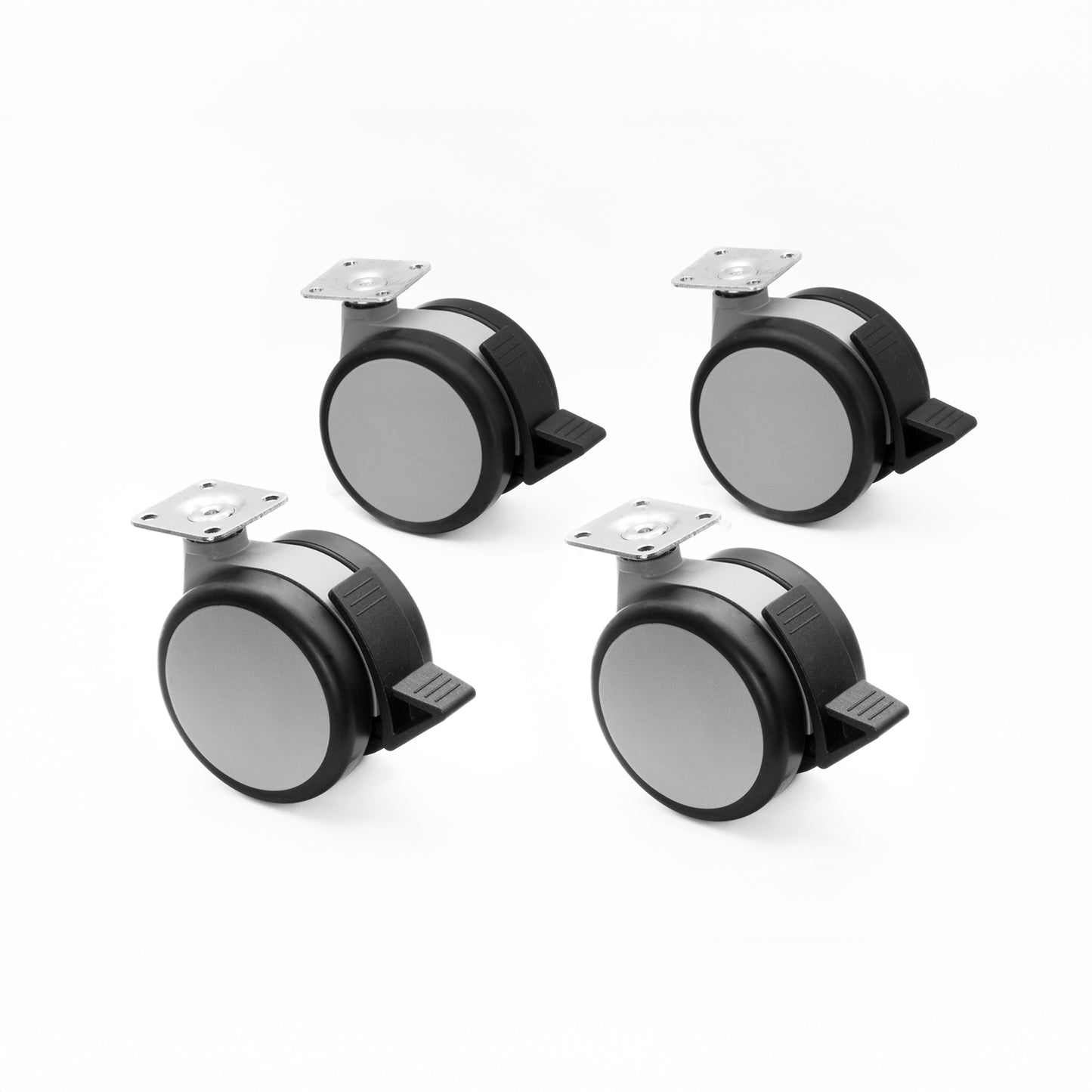 GEMINI, 3" SOFT WHEEL,  J-PLATE W/4 BRAKES, 4/SET