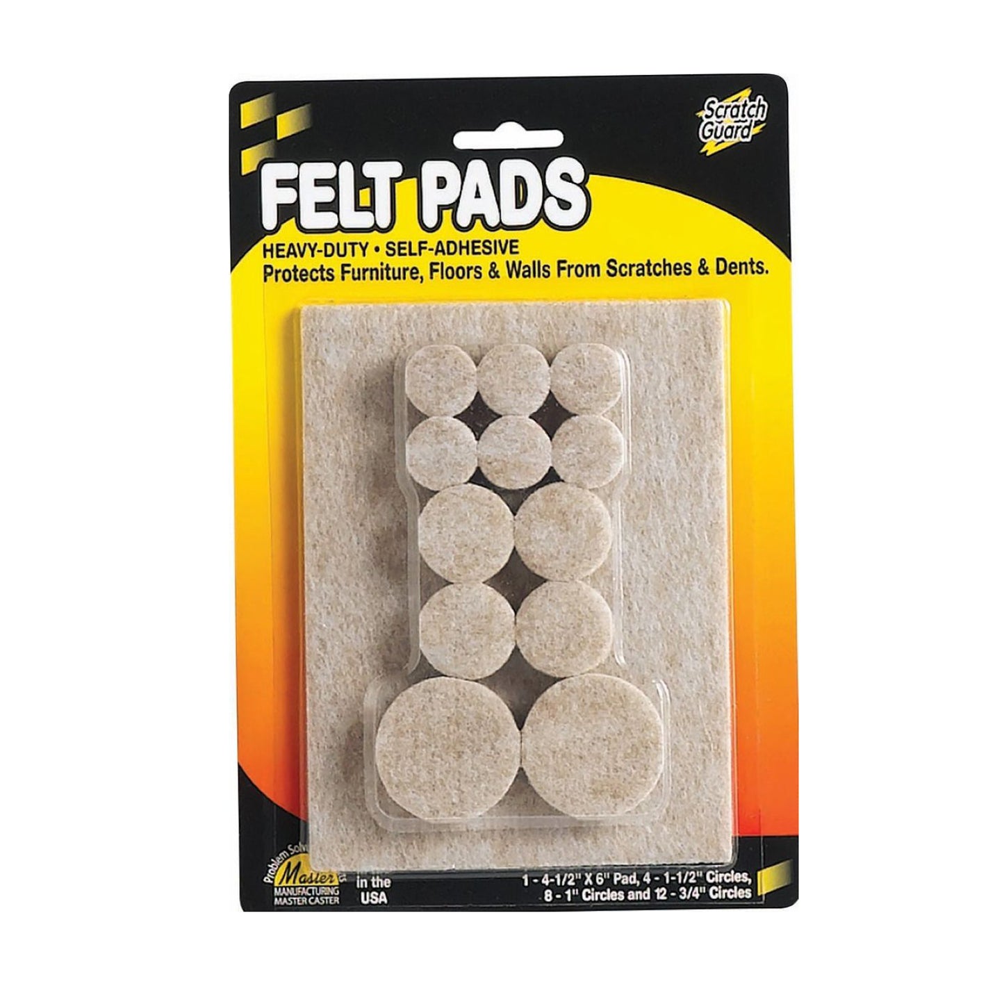 FELT, SELF-ADHESIVE, COMBO PACK, BEIGE, 25/PK