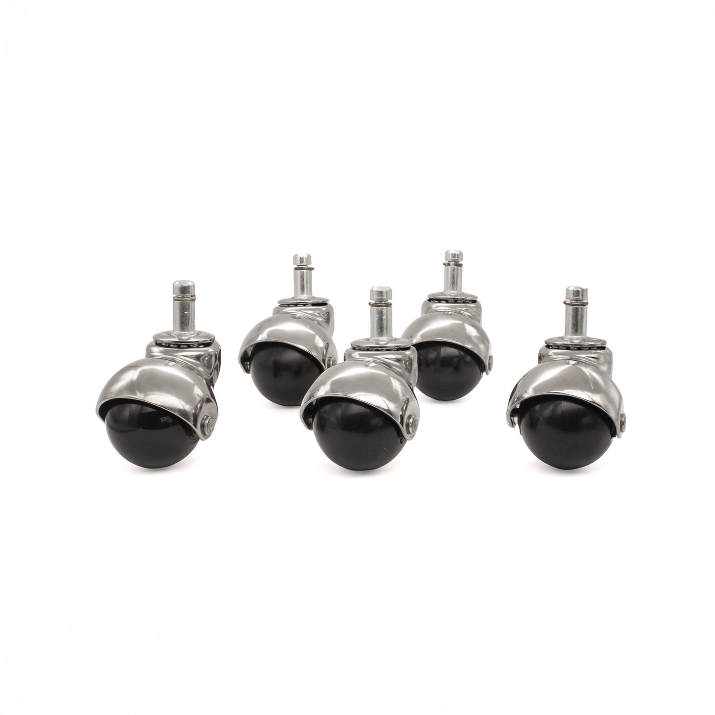 SUPERBALL 2" CASTER, A-STEM, BRT. CHROME, 5/ST
