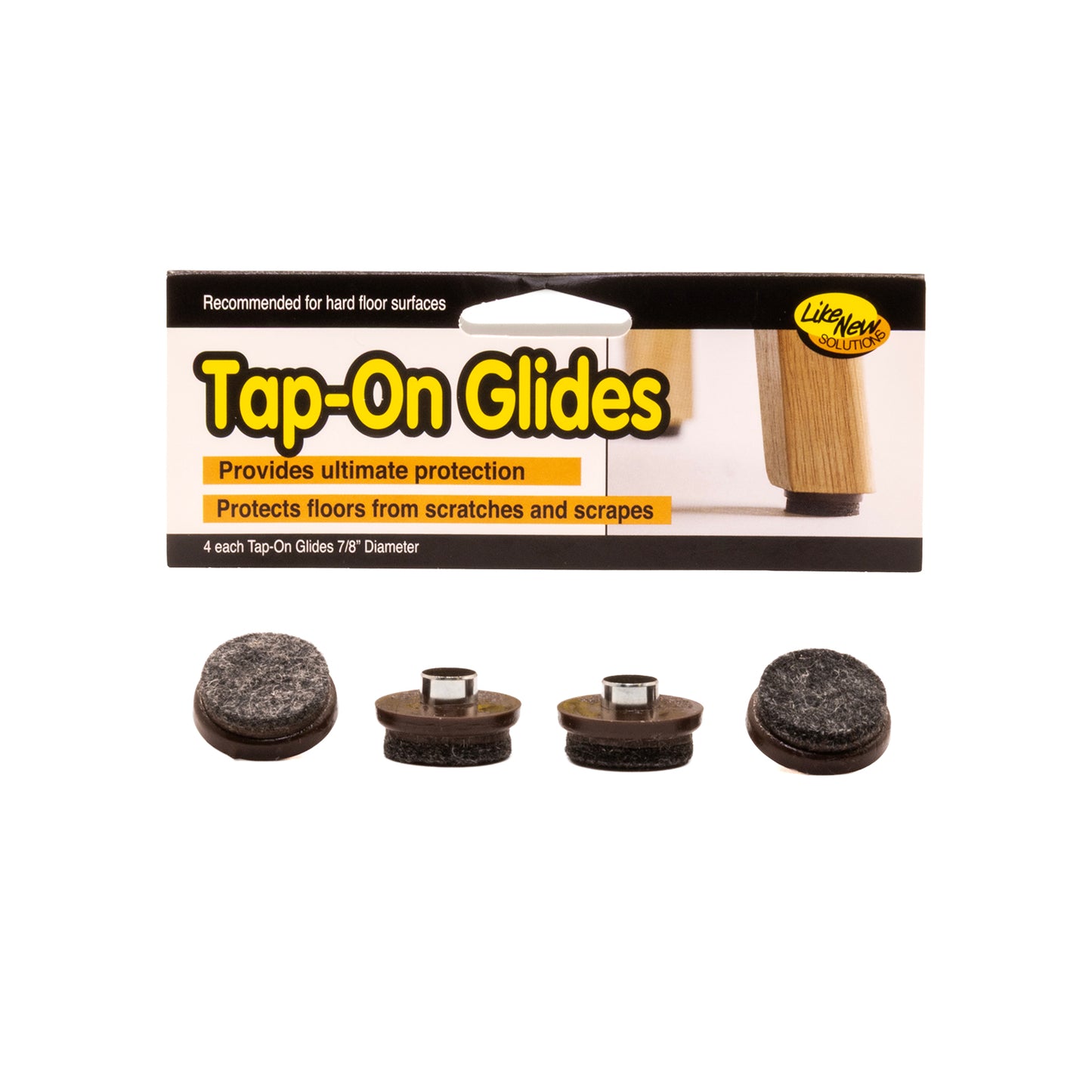 TAP-ON GLIDES, FELT, 7/8", 4/PK