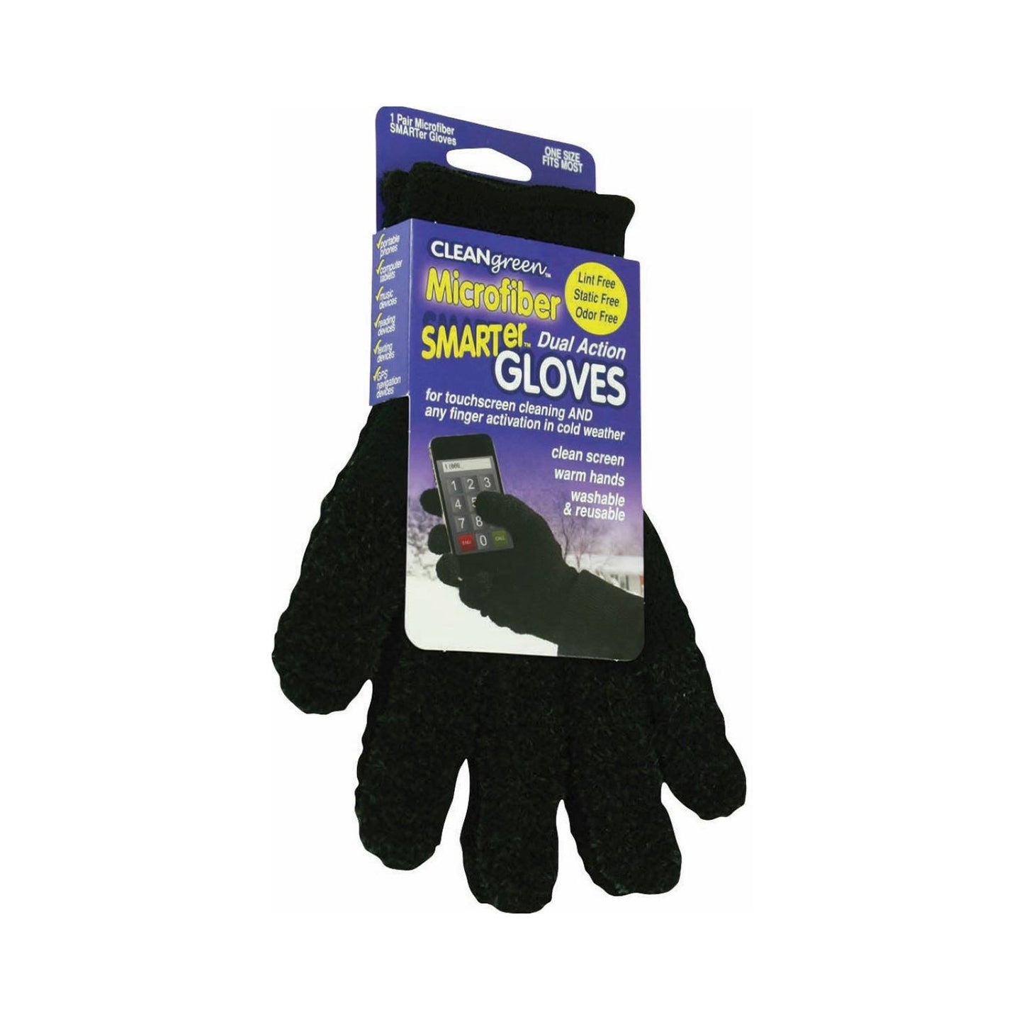SMARTER GLOVES, BLACK, 1/PAIR