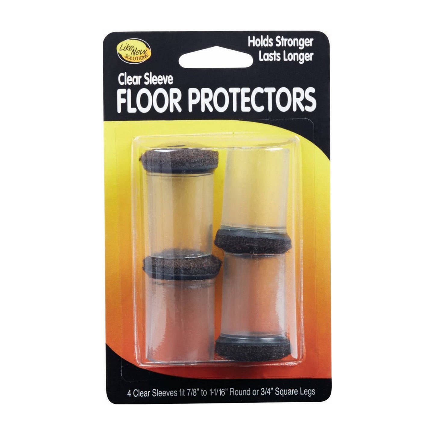 CLEAR SLEEVE FLOOR PROTECTORS, 1", 4/PK