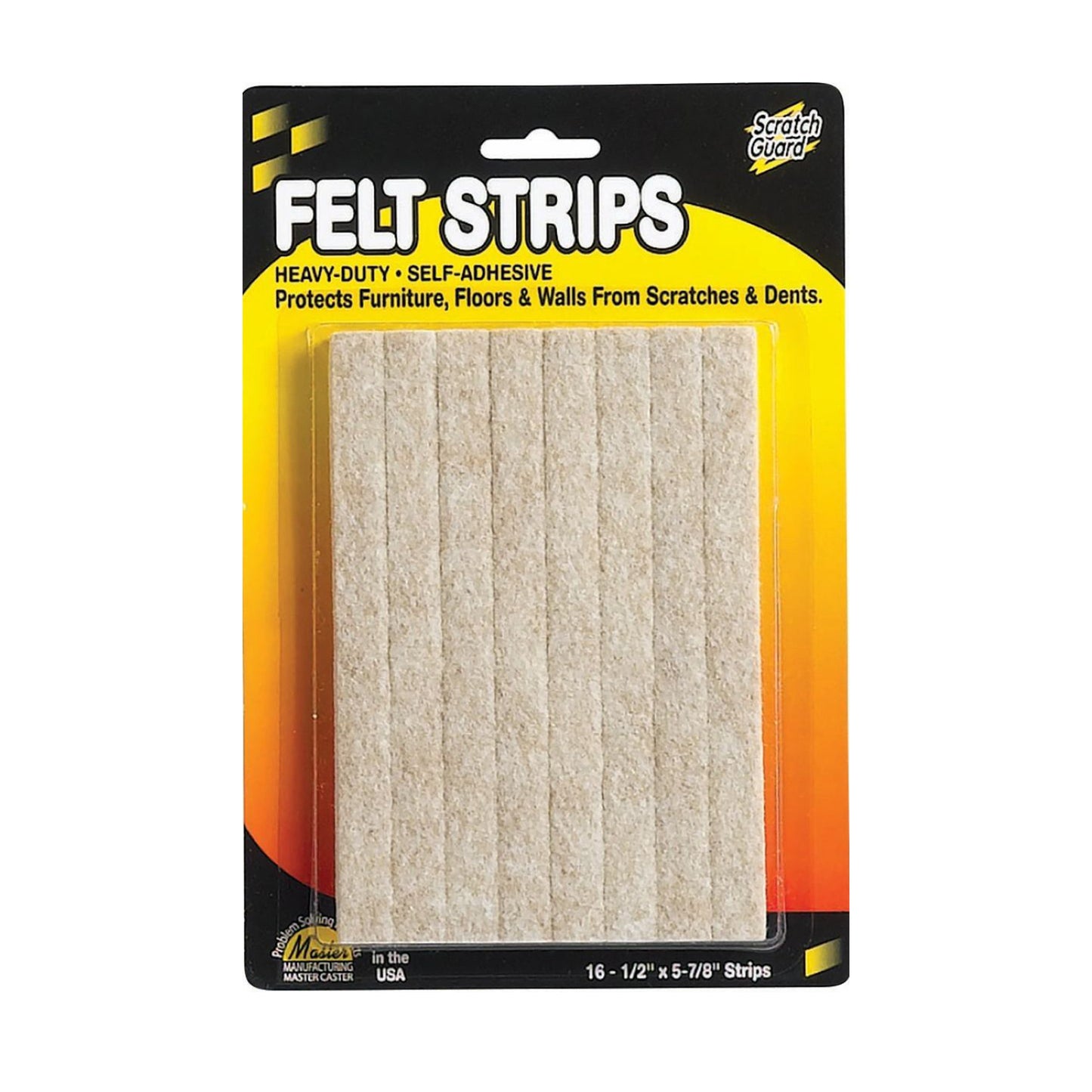 FELT, SELF-ADHESIVE, 1/2X5-7/8" STRIPS, BEIGE, 16/PK