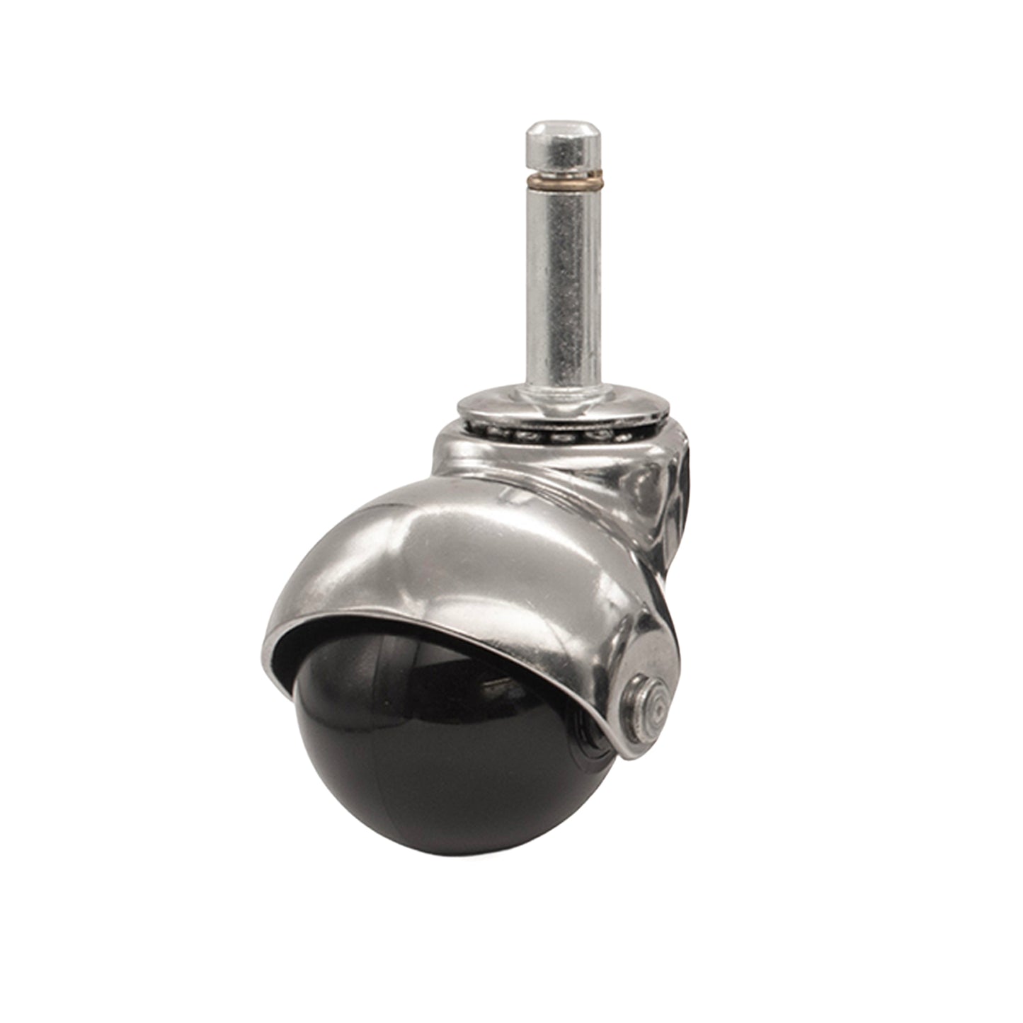 SUPERBALL 2" CASTER, D-STEM, BRT. CHROME, 5/ST