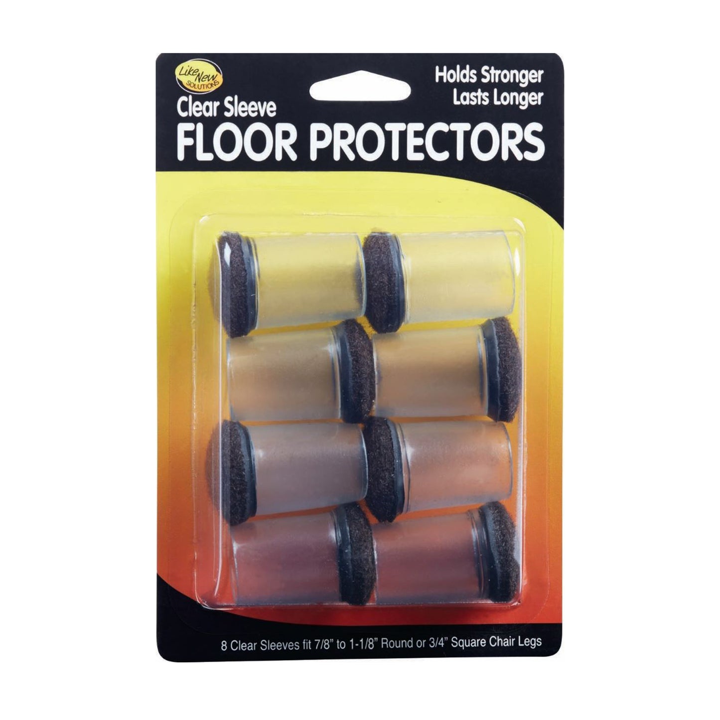 CLEAR SLEEVE FLOOR PROTECTORS, 1", 8/PK