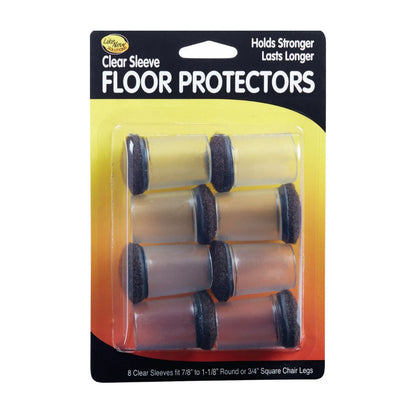 CLEAR SLEEVE FLOOR PROTECTORS, 1", 8/PK