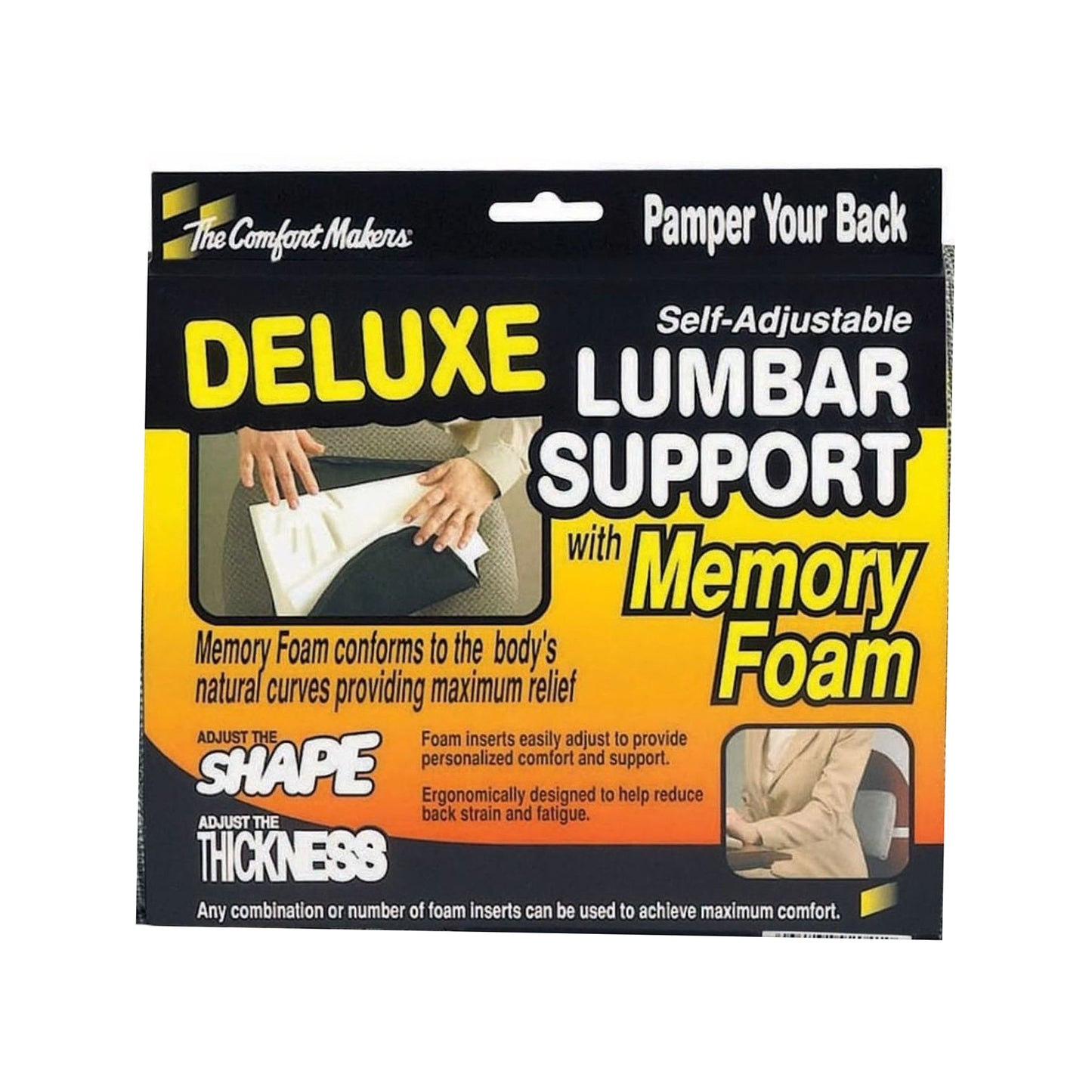 DELUXE MEMORY FOAM LUMBAR SUPPORT, GREY, 1/PC