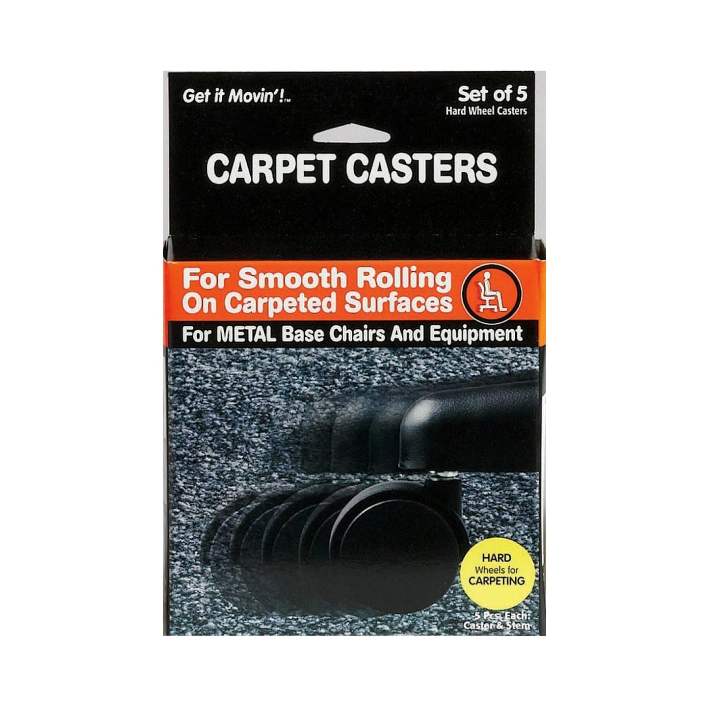 GET IT MOVIN' CARPET CASTERS, 5/PK