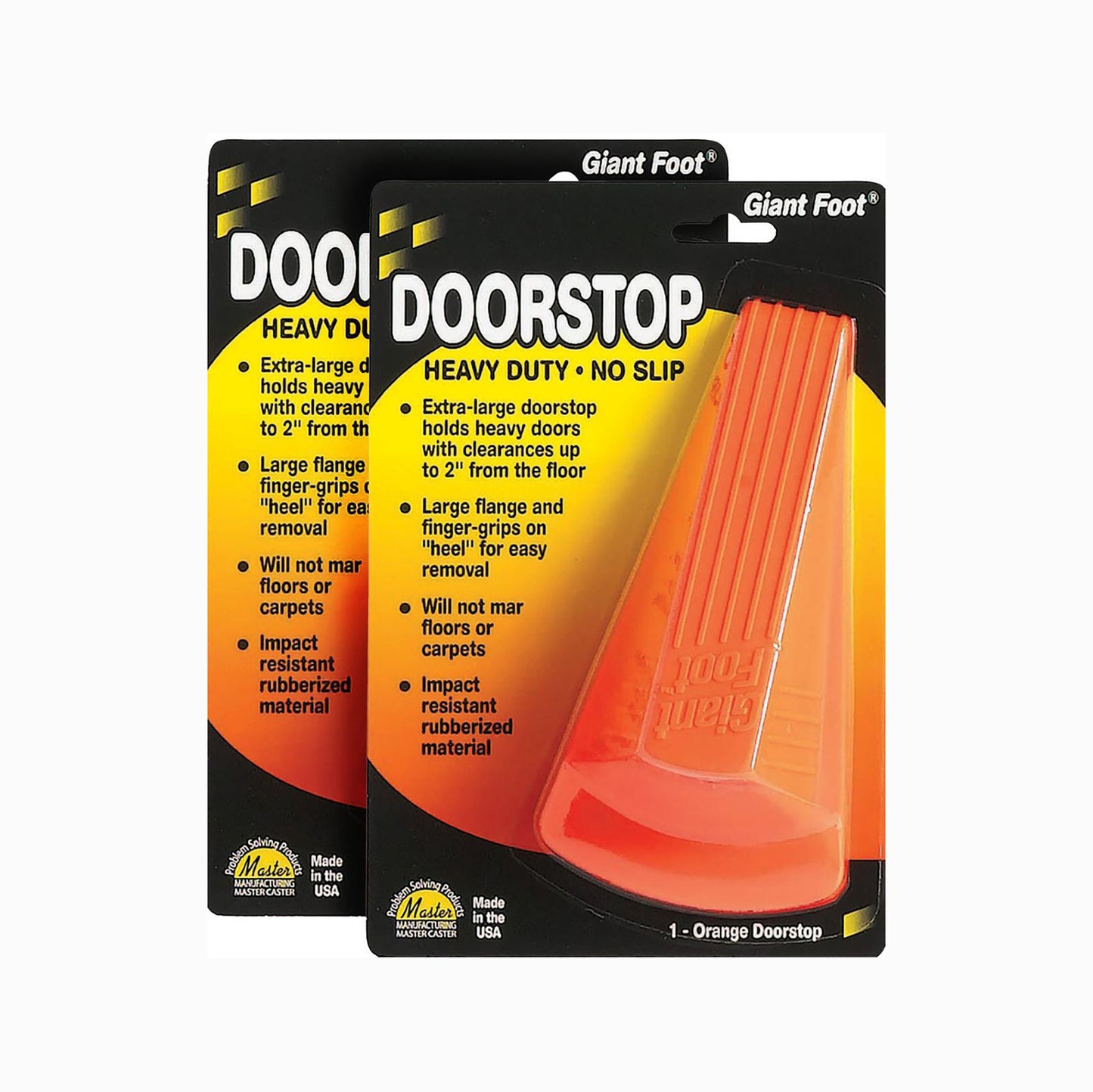 Giant Foot® Doorstop, Orange, 2/pk