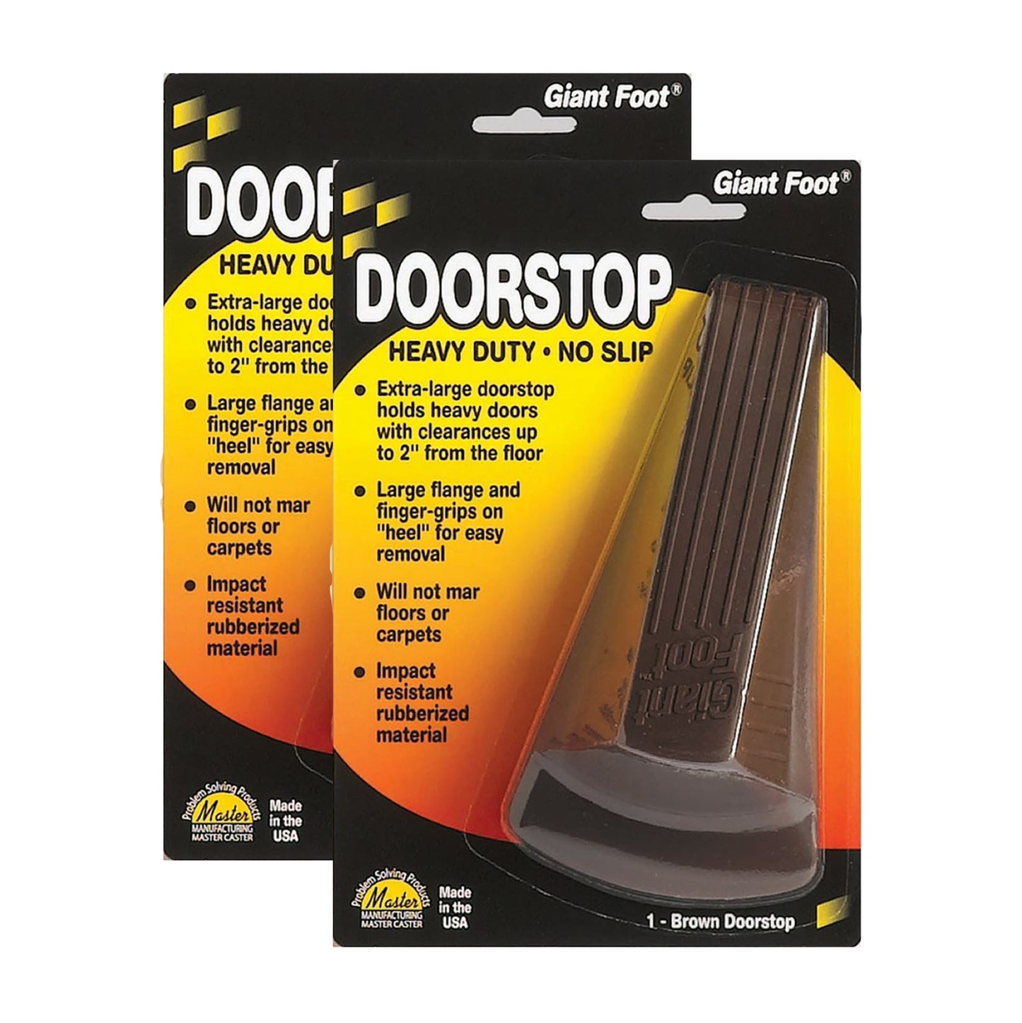 Giant Foot® Doorstop, Brown, 2/pk
