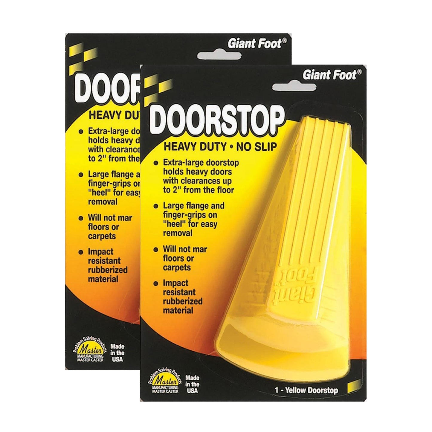 Giant Foot® Doorstop, Yellow, 2/pk