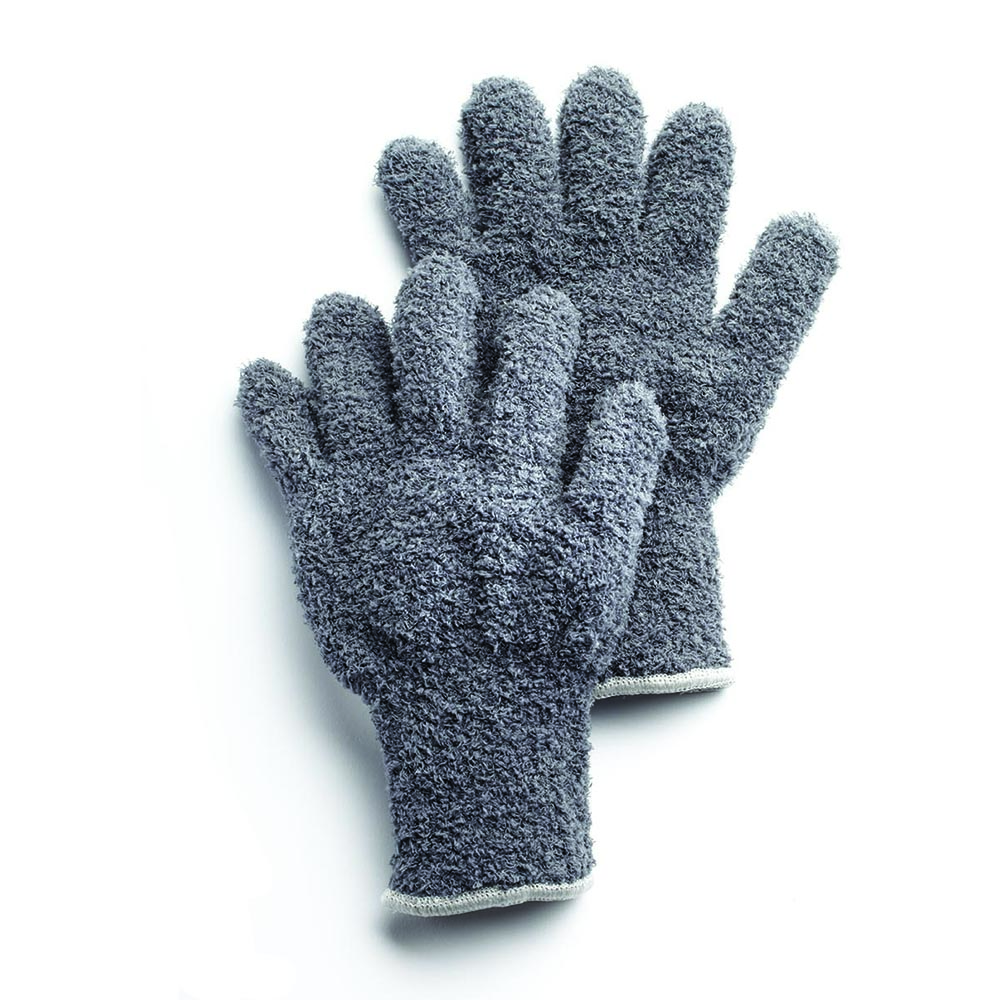 Unique Bargains Dusting Cleaning Gloves Microfiber Mittens for Plant Lamp  Window Gray