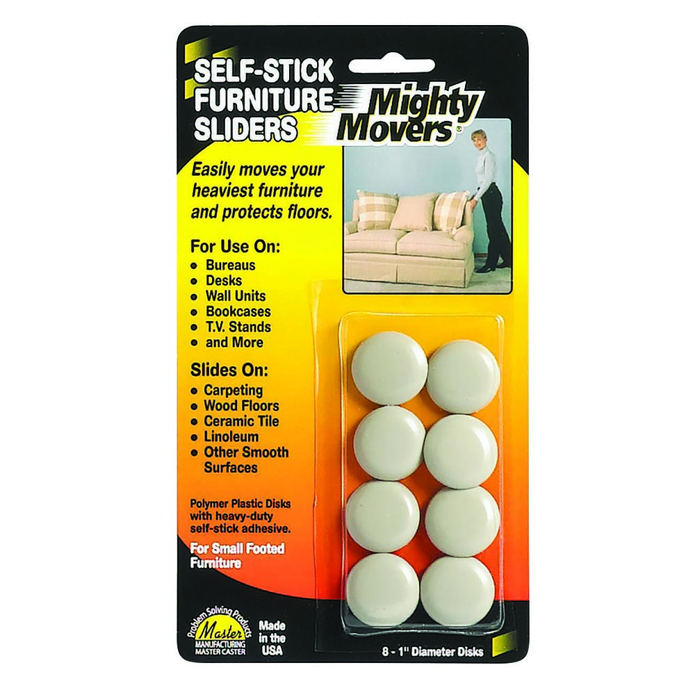 Mighty Movers® Furniture Sliders, Self-Stick, 1″ dia. 87002