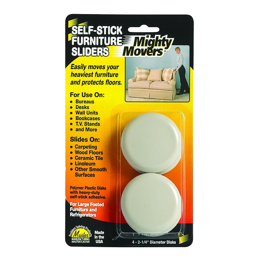 Mighty Movers® Furniture Sliders, Self-Stick, 2-1/4″ dia. 87003